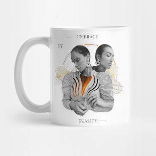 Embrace duality collage photographic style Mug